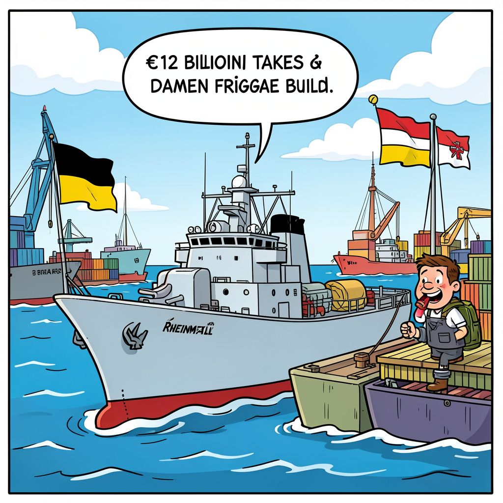 Rheinmetall eist 12 miljard euro om vastgelopen fregattenbouw van Damen over te nemen
