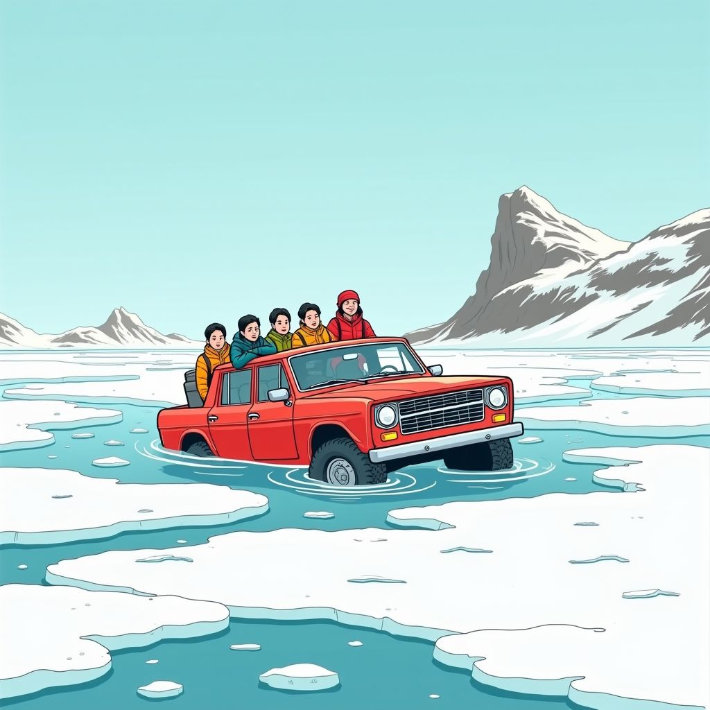 Chinese toeristen verdrinken in 18 meter diep water nadat hun bus door het ijs zakt op het Baikalmeer