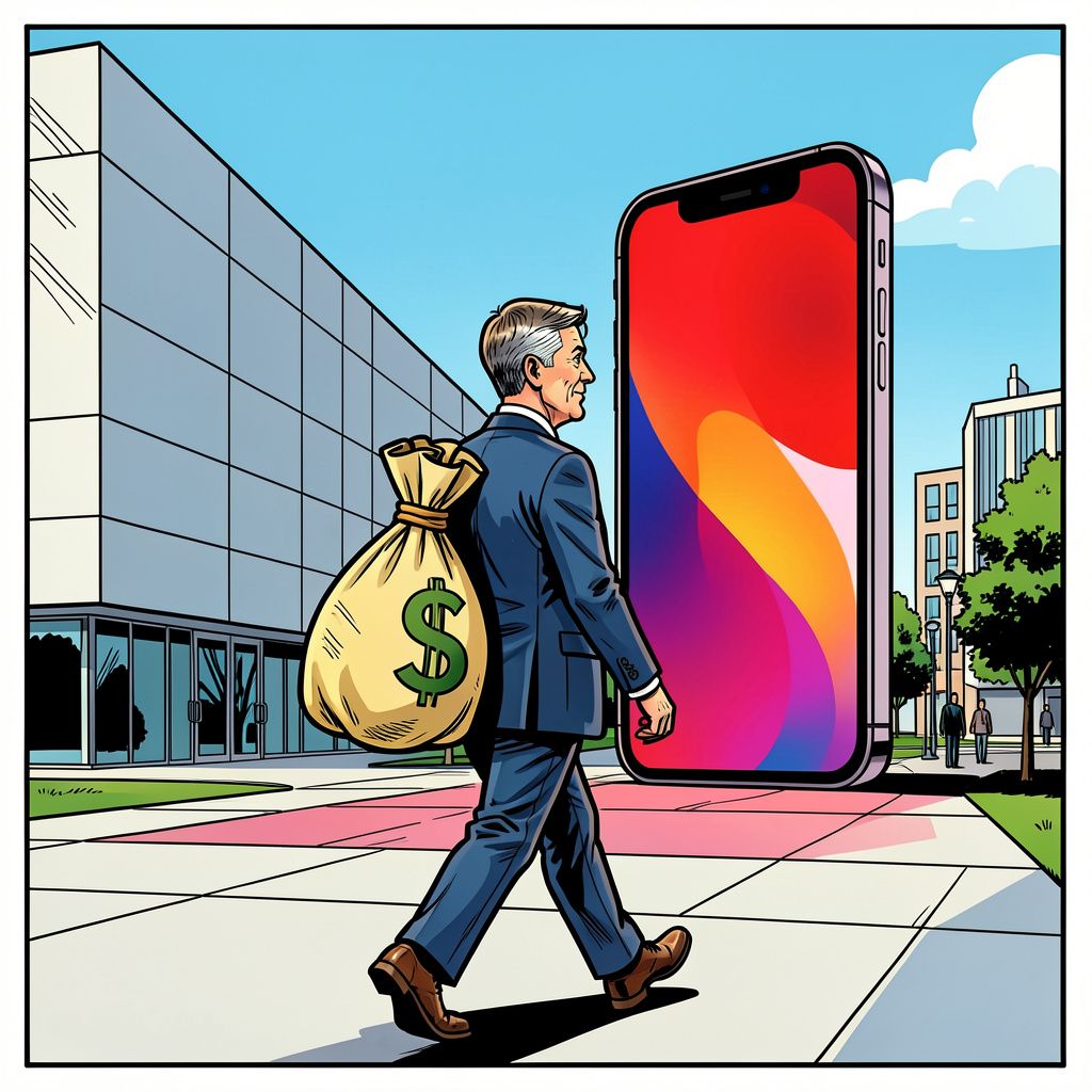 Apple-topman Tim Cook vertrekt met een recordwinst van dertig miljard dollar op zak.