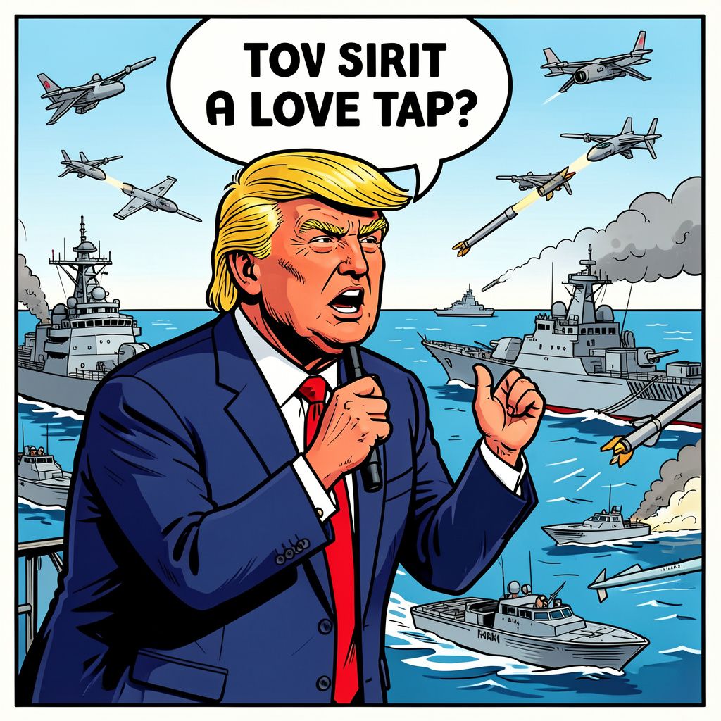 Trump noemt Iraanse aanval in Straat van Hormuz een 'liefdesklap' terwijl beide landen het vuur openen