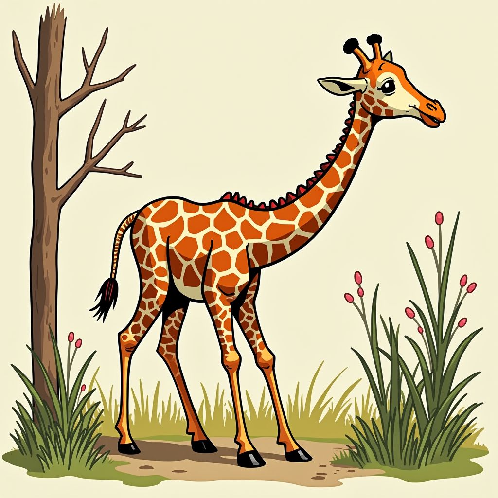 Een girafje valt 2 meter naar beneden en staat meteen op zijn poten.