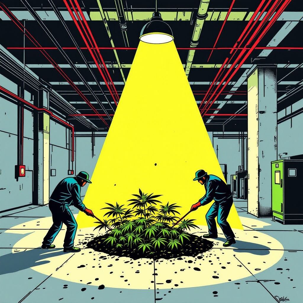 Criminelen graven ondergrondse hennepkwekerij onder betonvloer van bedrijfspand in Purmerend