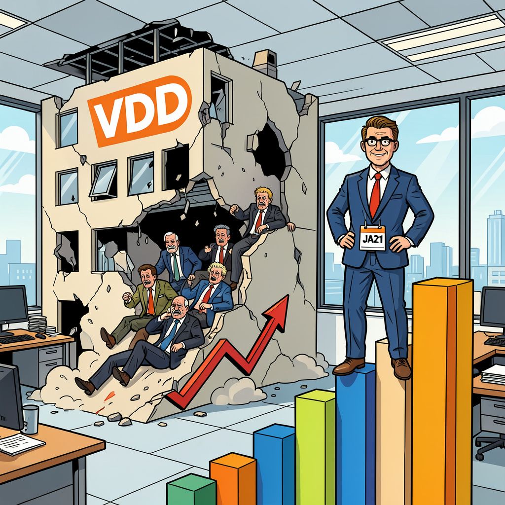 De VVD stort volledig in door ruzie over de spaartaks.