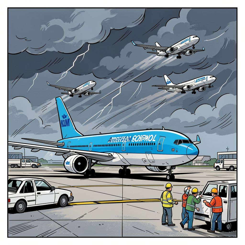 KLM zet 42 vluchten aan de grond door storm Austen, terwijl de concurrentie gewoon doorvliegt.