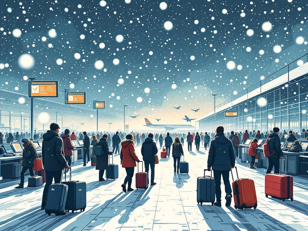 winter legt schiphol plat: honderden reizigers vast door sneeuwchaos