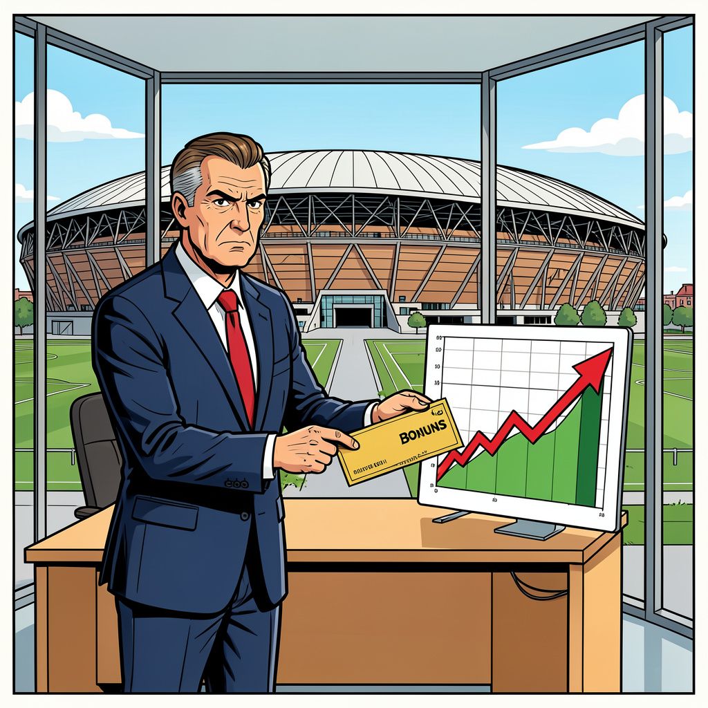 Ajax schrijft na een reusachtig verlies weer zwarte cijfers en de directeur weigert zijn bonus.