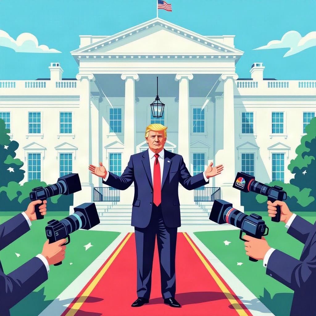 President Trump zet drie grote nieuwsmedia per direct buiten de deur van het Witte Huis.