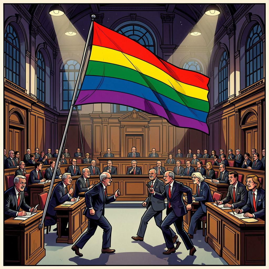 De Tweede Kamer stemt na een nachtelijk politiek drama alsnog voor de regenboogvlag.