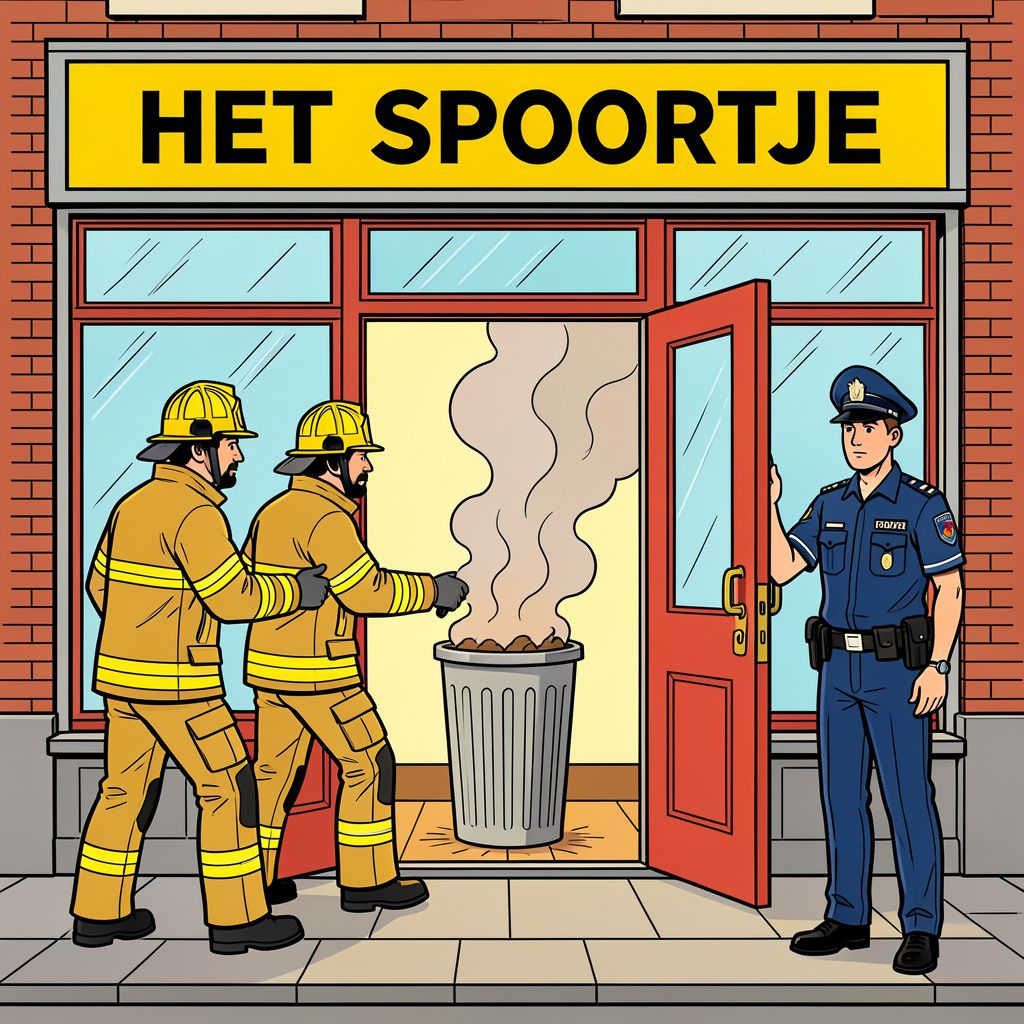 Brandweer ramt deuren open bij alweer een brand in Alkmaars café Het Spoortje.