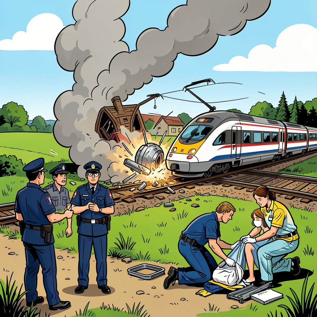 Een Franse trein met 180 passagiers ontspoort na een botsing met een mysterieus voorwerp.