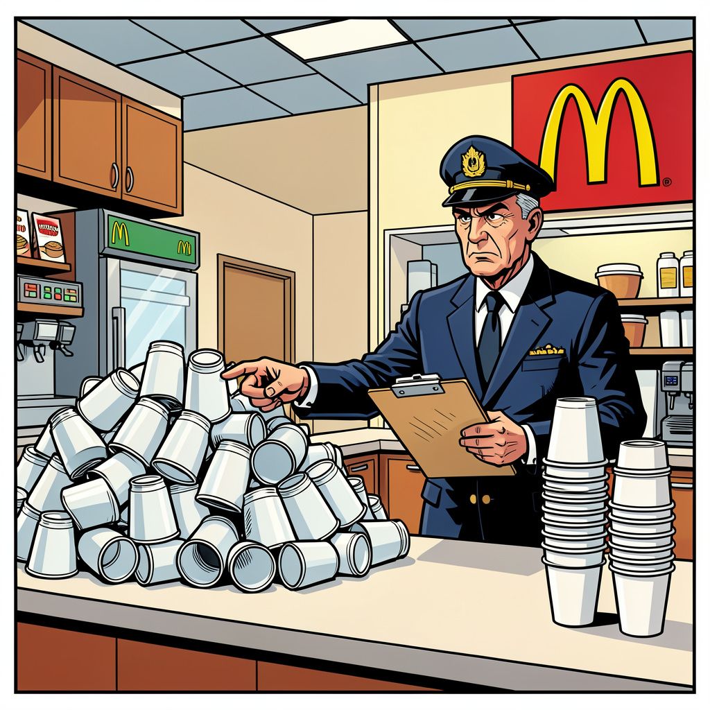 McDonald's moet snel stoppen met plastic wegwerpbekers of wekelijks ruim zes ton boete betalen.