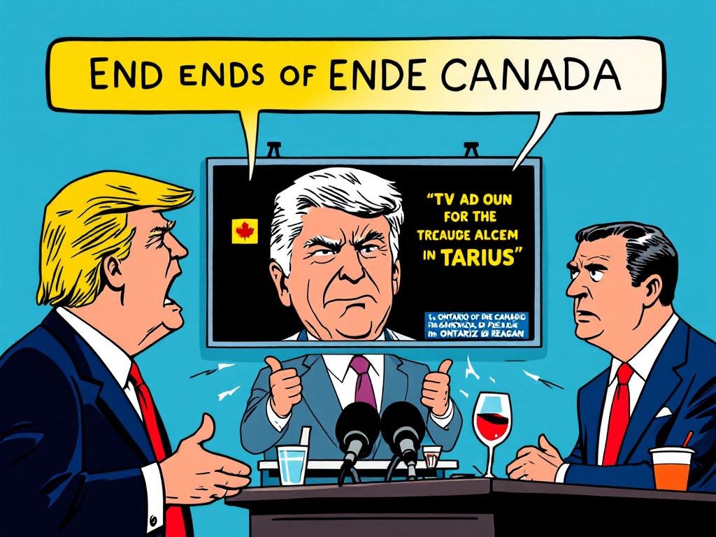 Trump stopt alle handelsbesprekingen met Canada vanwege een televisiereclame met Ronald Reagan