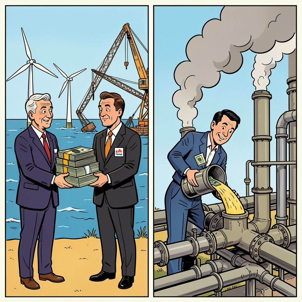 De Amerikaanse overheid betaalt miljarden om te stoppen met windenergie op zee.