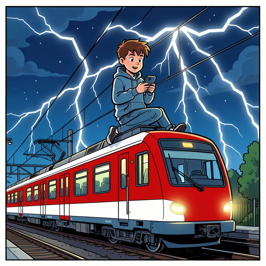 Scholier klimt op trein voor een foto en raakt levensgevaarlijk gewond