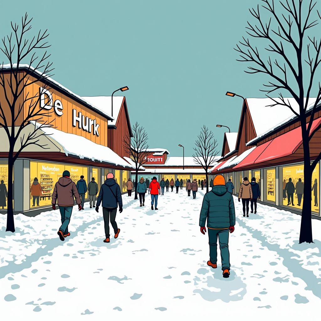 Sneeuw legt winkelcentrum plat maar dak houdt stand