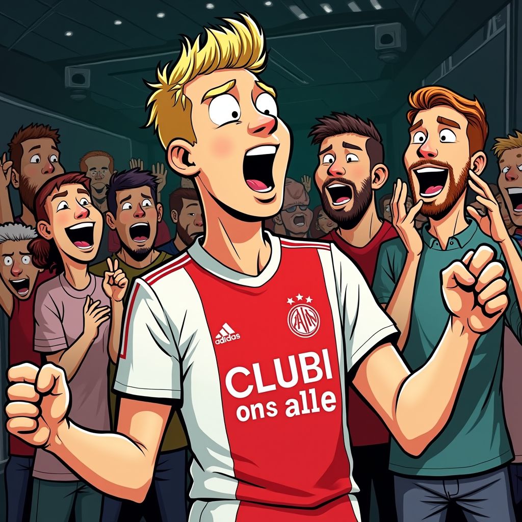 Ajax-aanvoerder Klaassen zingt nieuwe versie cultlied samen met vijftig seizoenkaarthouders