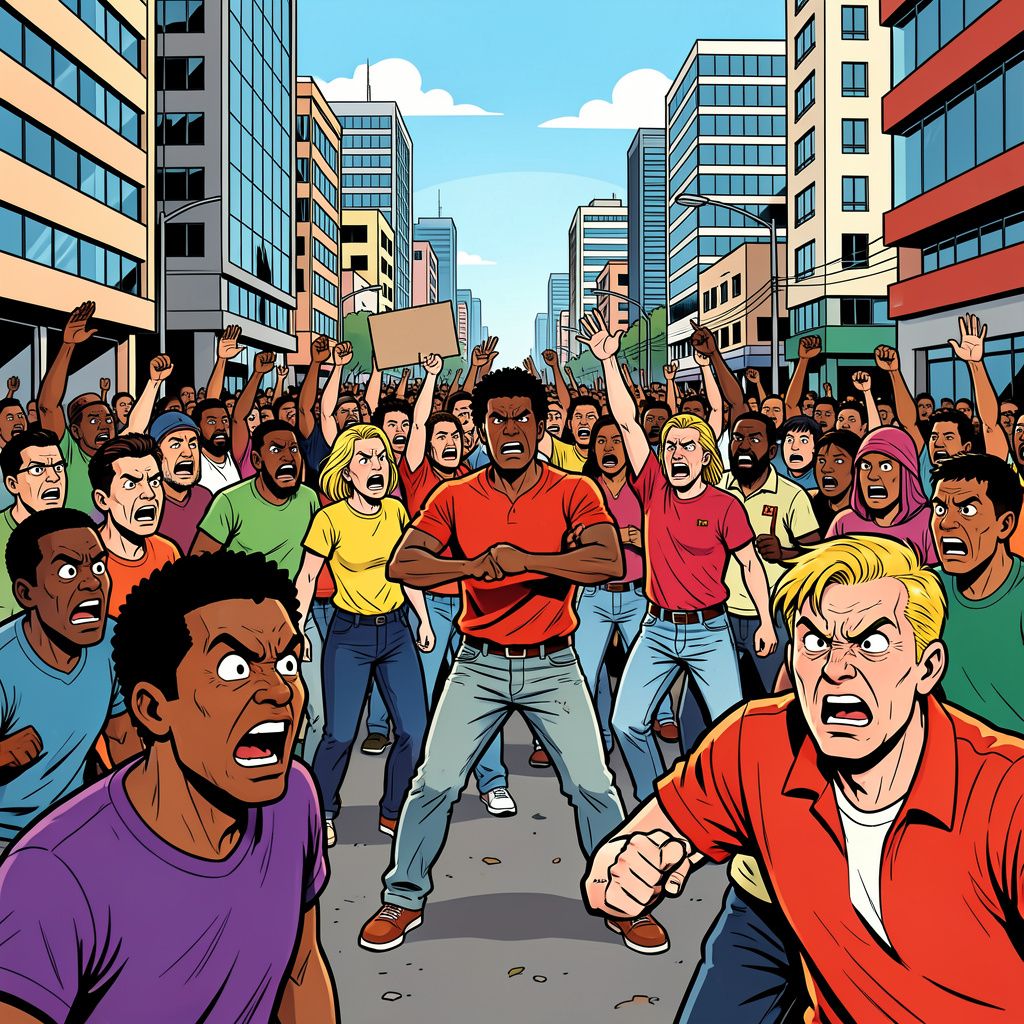 Een woedende menigte slaat een buitenlander dood tijdens protesten in Zuid-Afrika.