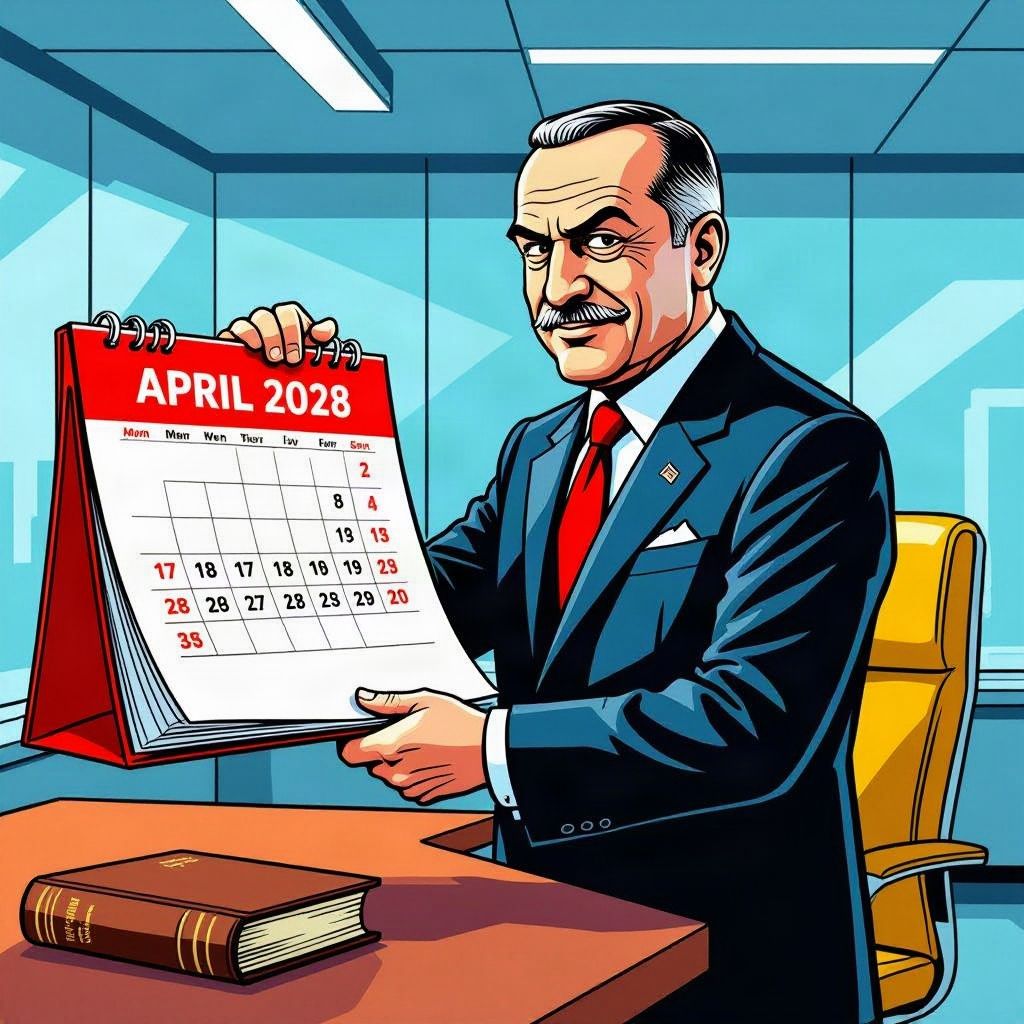 De Turkse president Erdogan wil met een slim grondwetstrucje in 2028 opnieuw meedoen aan de verkiezingen.