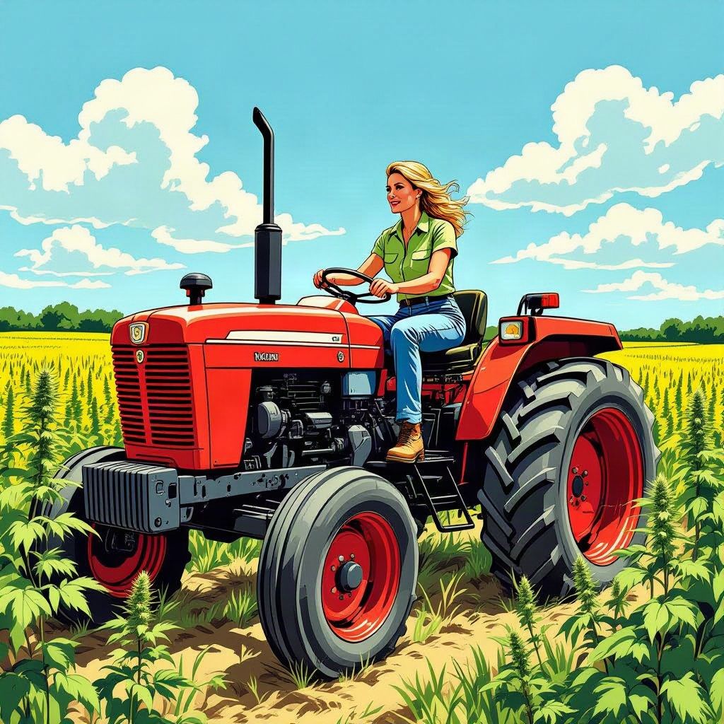 Koningin Máxima klimt op de tractor voor duurzame huizen in de Achterhoek.