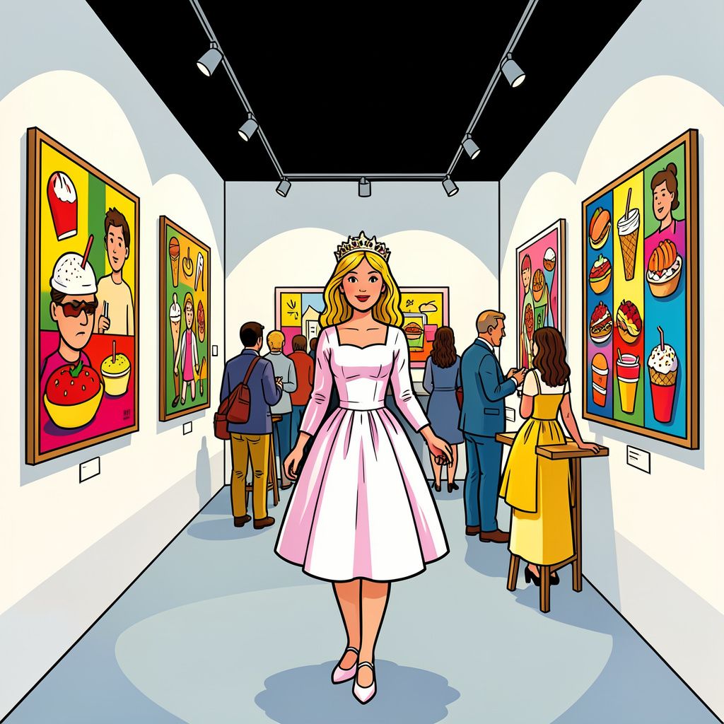 Prinses Amalia bekeek kunst in een Febo tijdens haar eerste officiële meerdaagse bezoek