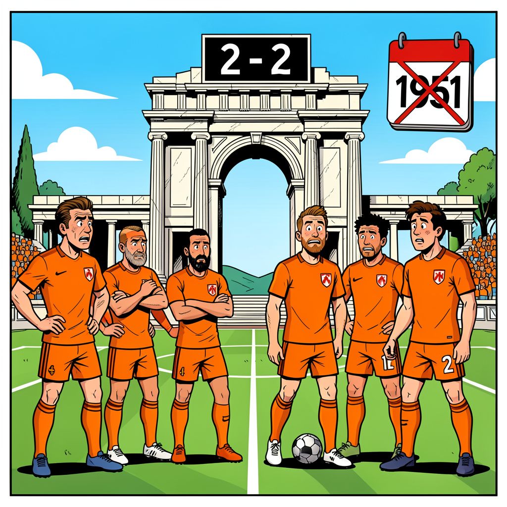 Oranje ontsnapt in Griekenland aan een nederlaag na een dramatische eerste helft.