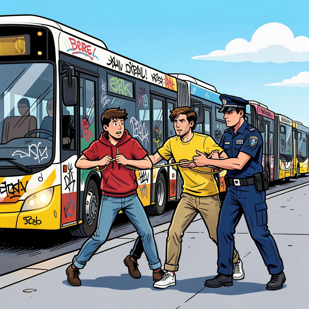 De politie pakt twee verdachten op voor de vernieling van twaalf bussen in Almere.