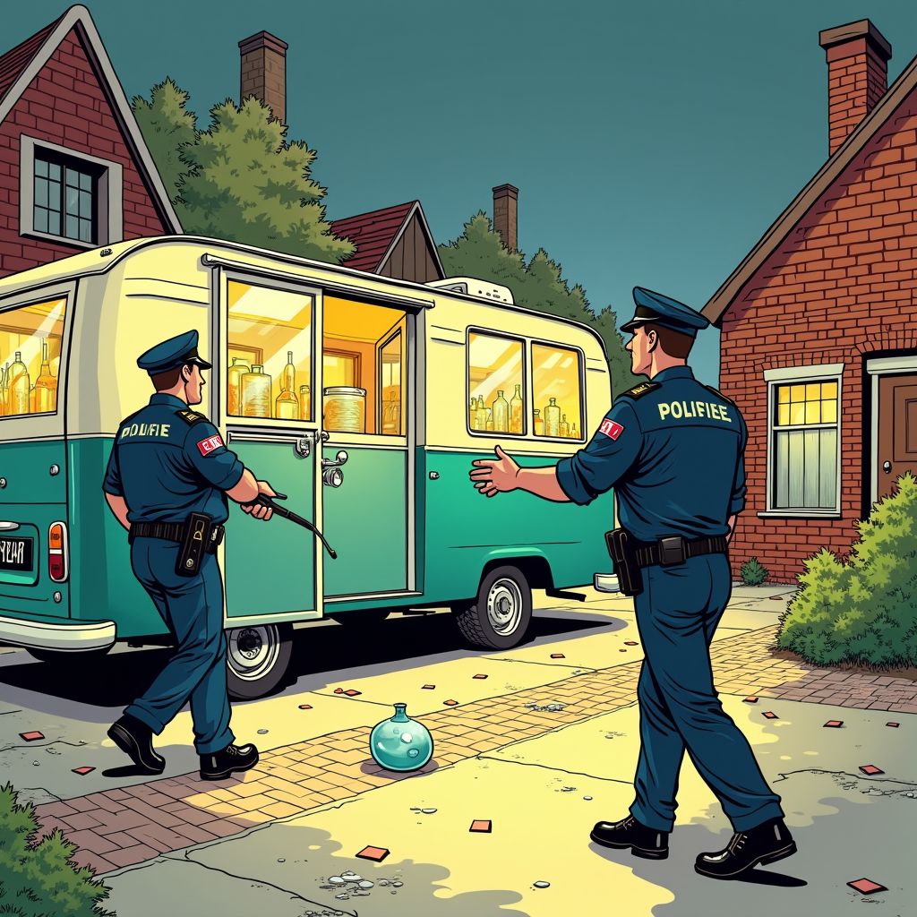 Politie vindt 111 liter amfetamine-olie in draaiend drugslab op Brabants woonwagenkamp