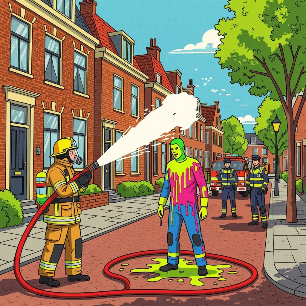 Een vreemde zoete geur leidt de politie naar een Haags drugslab en een kletsnatte verdachte.