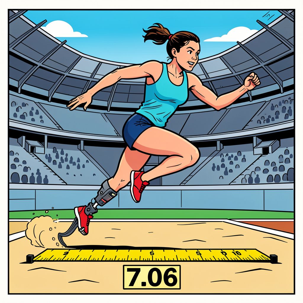 Fleur Jong vliegt als eerste para-atlete ooit over de magische grens van zeven meter.