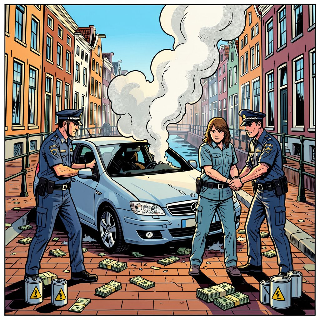 De politie pakt twee mannen op na een wilde achtervolging met explosieven.