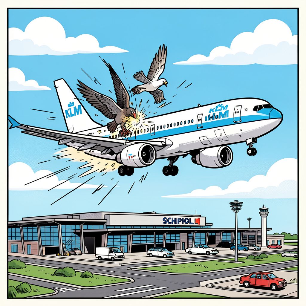 Een reiger zorgde ervoor dat 200 passagiers drieënhalf uur later in Nice aankwamen