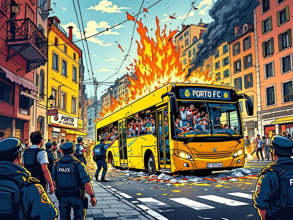 Portugese supporters slopen hun eigen bus en missen daardoor Europa League wedstrijd