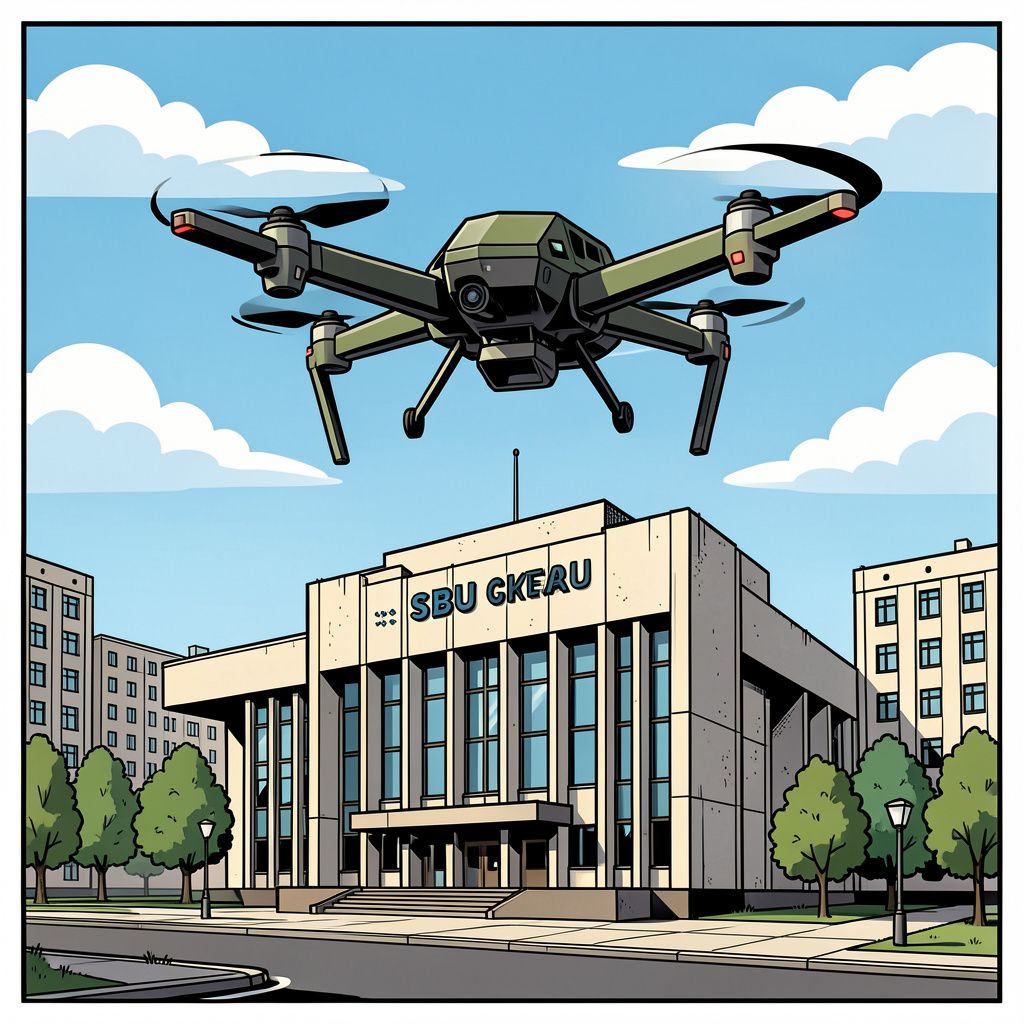 Een Russische drone vliegt vandaag recht op het kantoor van de Oekraïense veiligheidschef af.
