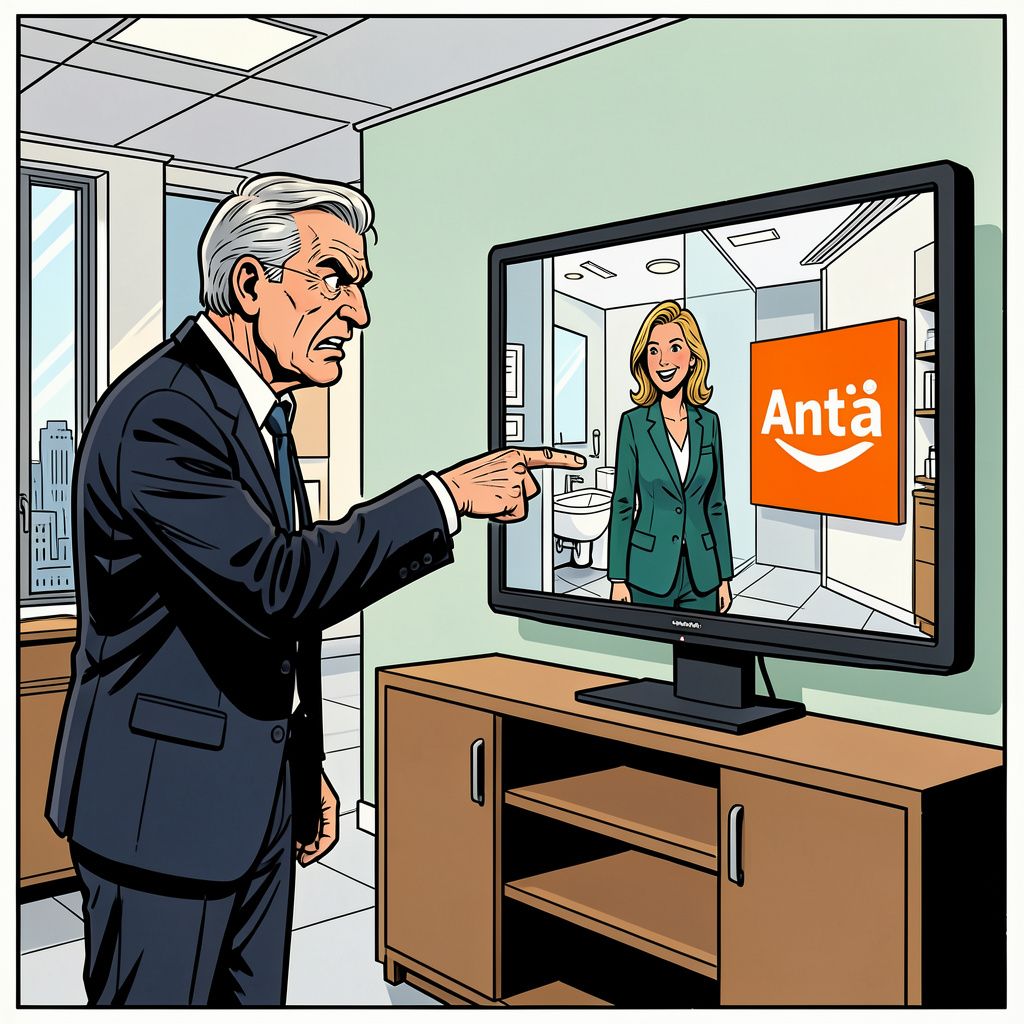 Jan Slagter pikt de nieuwe badkamerreclame van presentatrice Anita Witzier niet.
