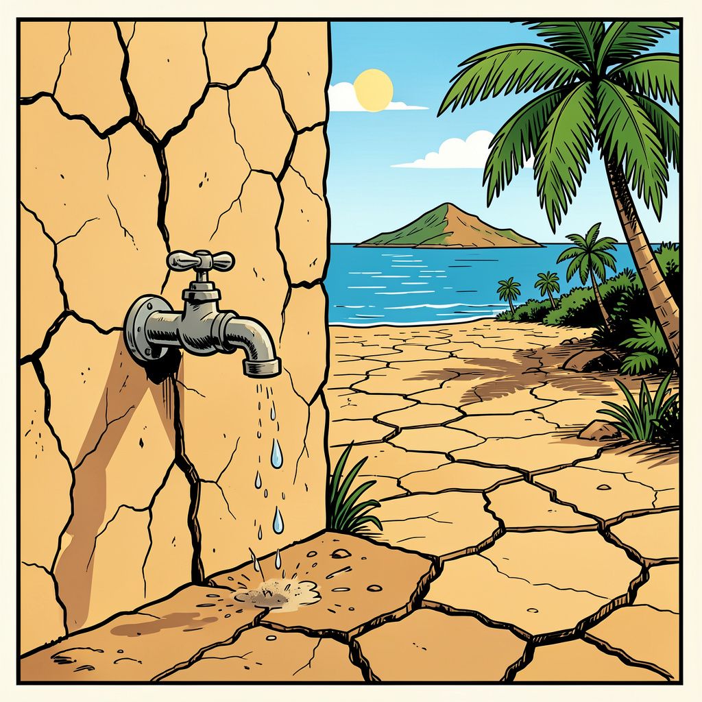 De kraan op Saba blijft voorlopig droog door een nijpend tekort aan water.