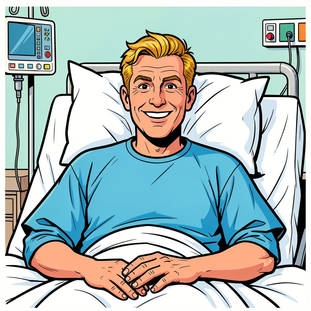 Dennis van der Geest grapt vanuit ziekenhuisbed: 'straks weer hip and happening'