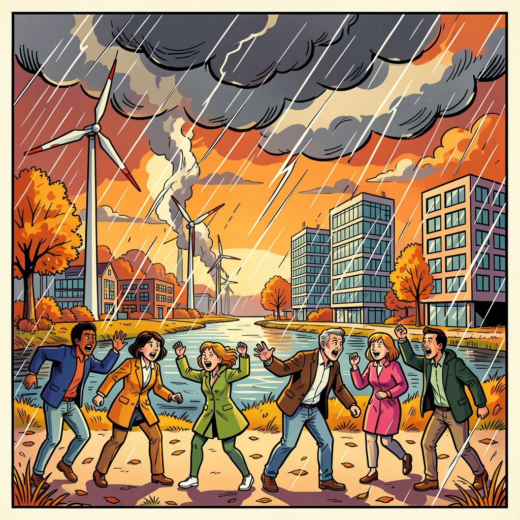 Storm Austen blaast het land