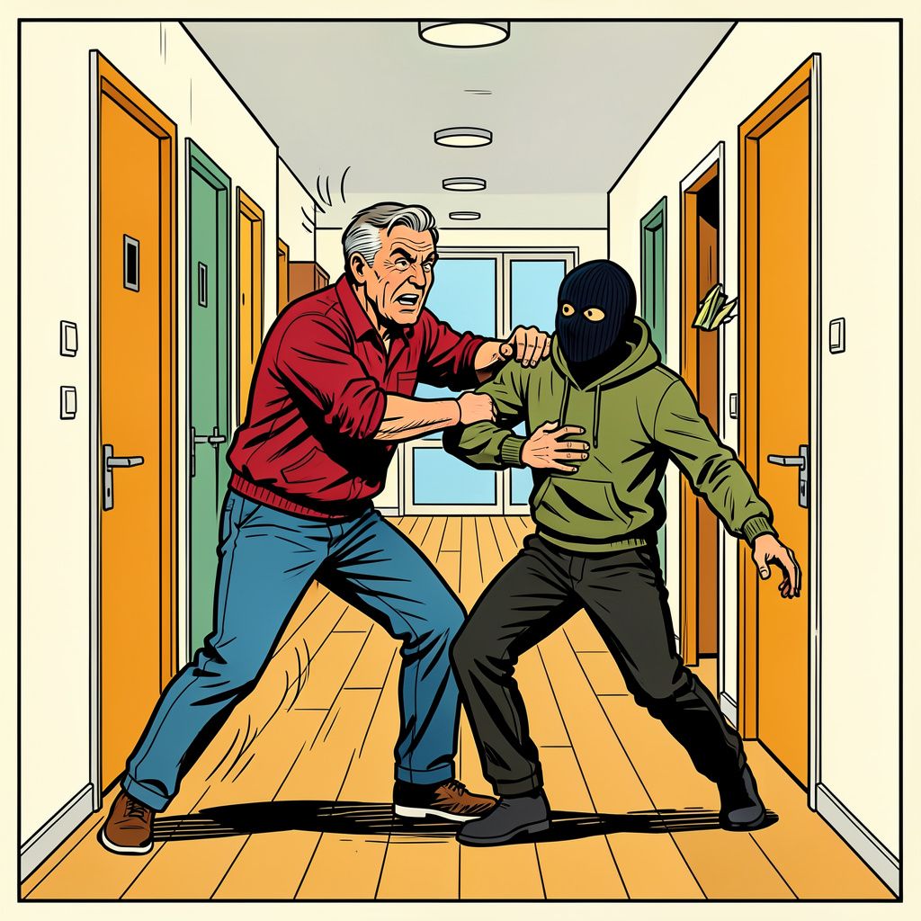 Rotterdammer werkt indringer zijn eigen huis uit na een heftige worsteling aan de deur.