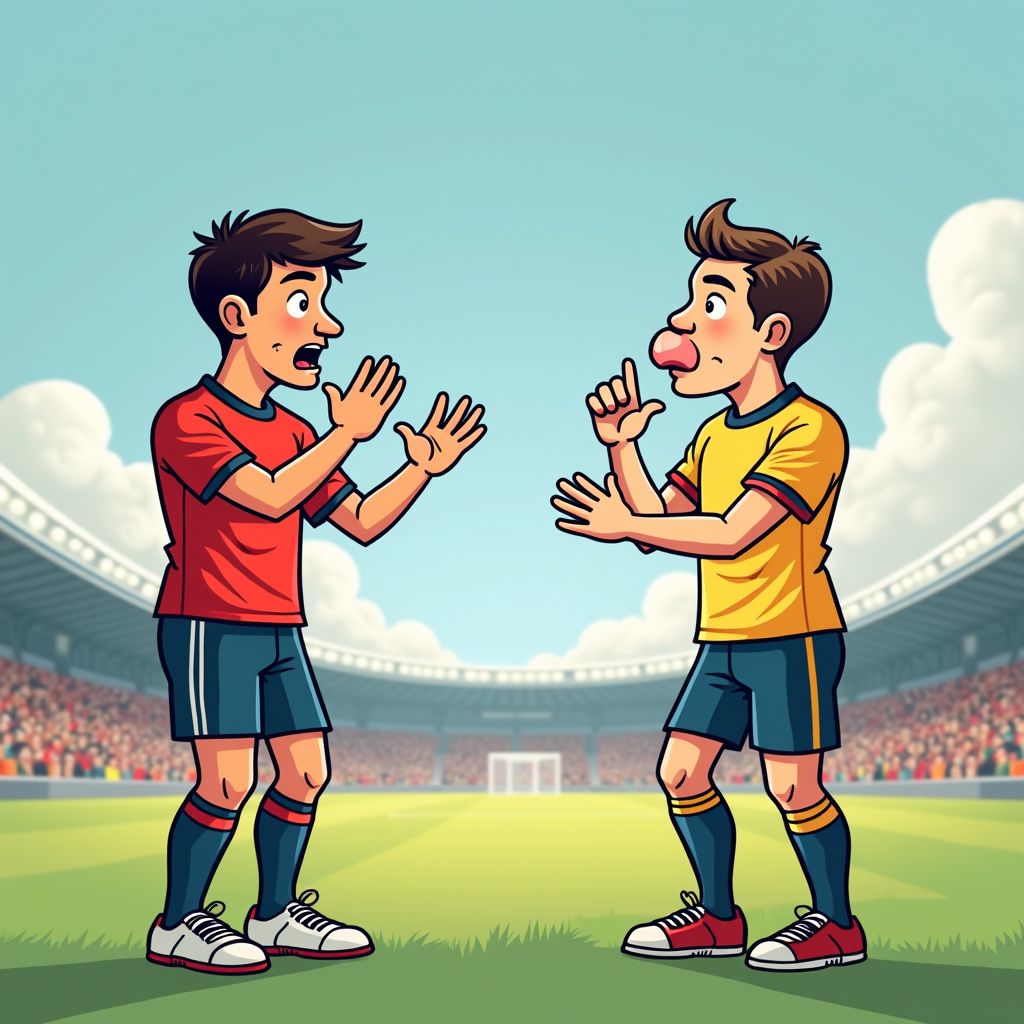 Noorse speler maakt spotgebaren naar tegenstander met hazenlip tijdens Europa League wedstrijd