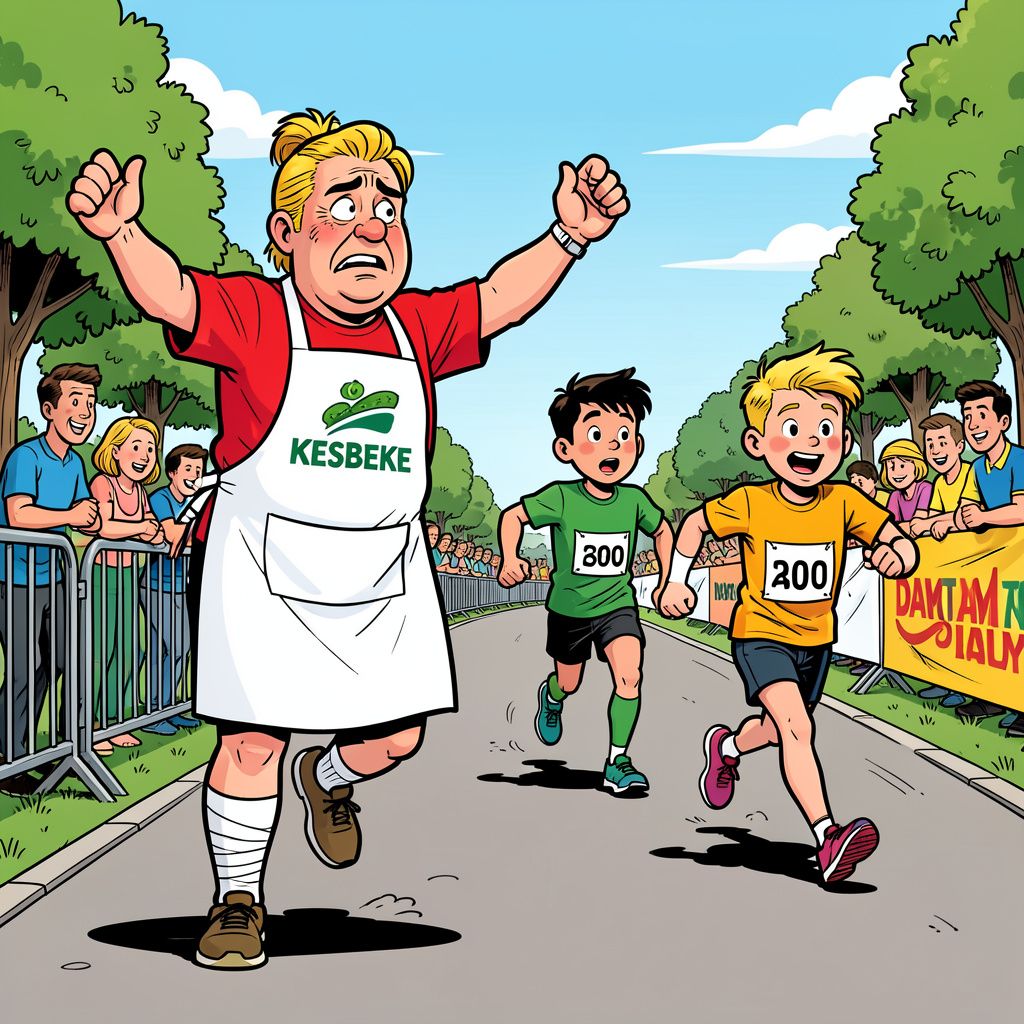 De augurkenkoning moet de Dam tot Damloop helaas overslaan door een weigerachtige knie.
