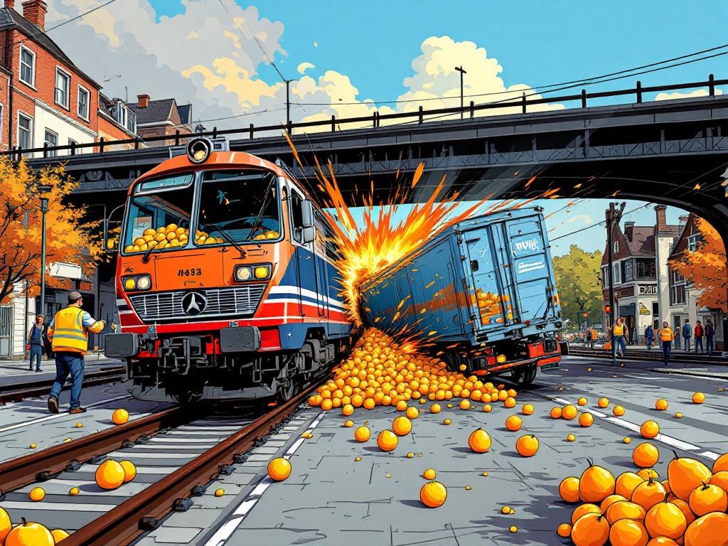 Dramatische beelden tonen hoe trein vrachtwagen doorboort op overweg Meteren