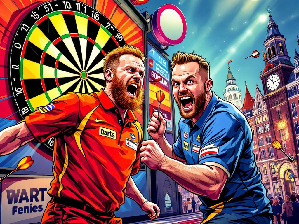 Van Gerwen begint World Series of Darts Finals met nagelbijtende Nederlandse derby