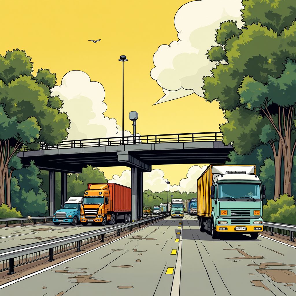 Een portaal valt om en de hele A28 bij Staphorst ligt plat