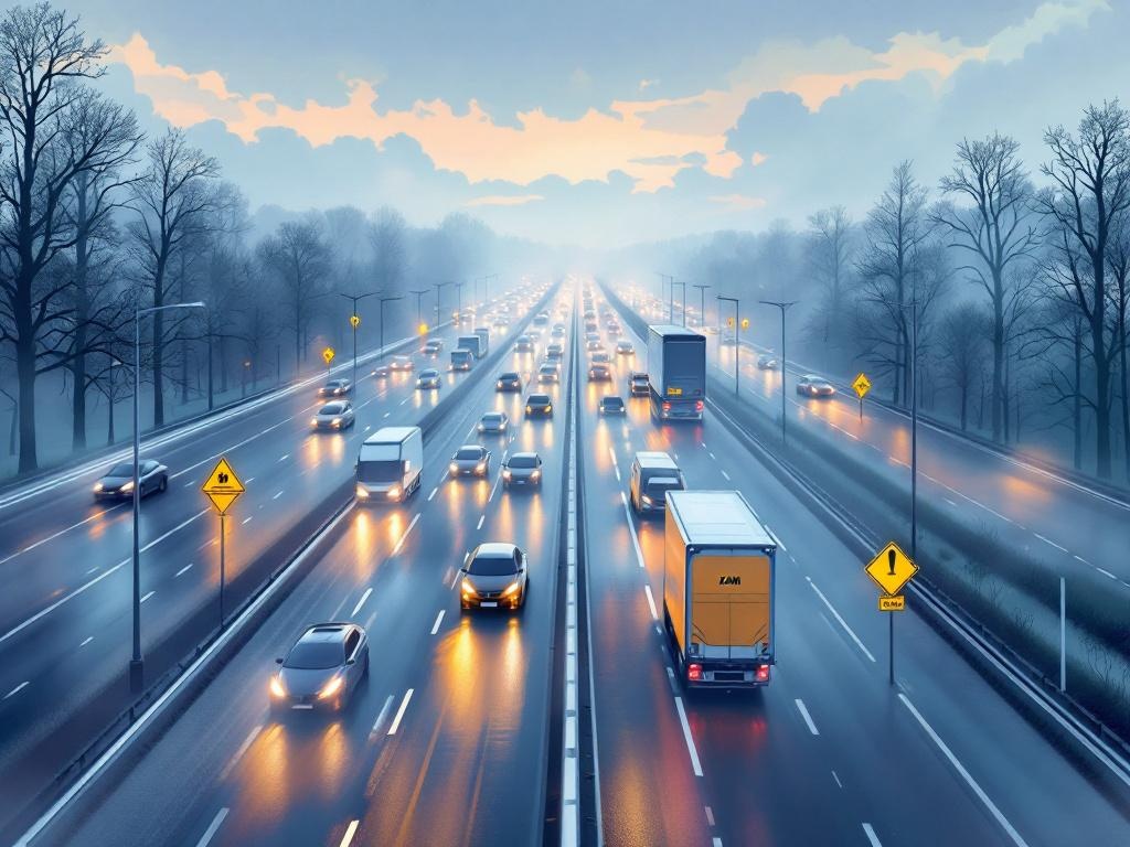 Dichte mist zorgt voor code geel en extra drukte op Nederlandse wegen