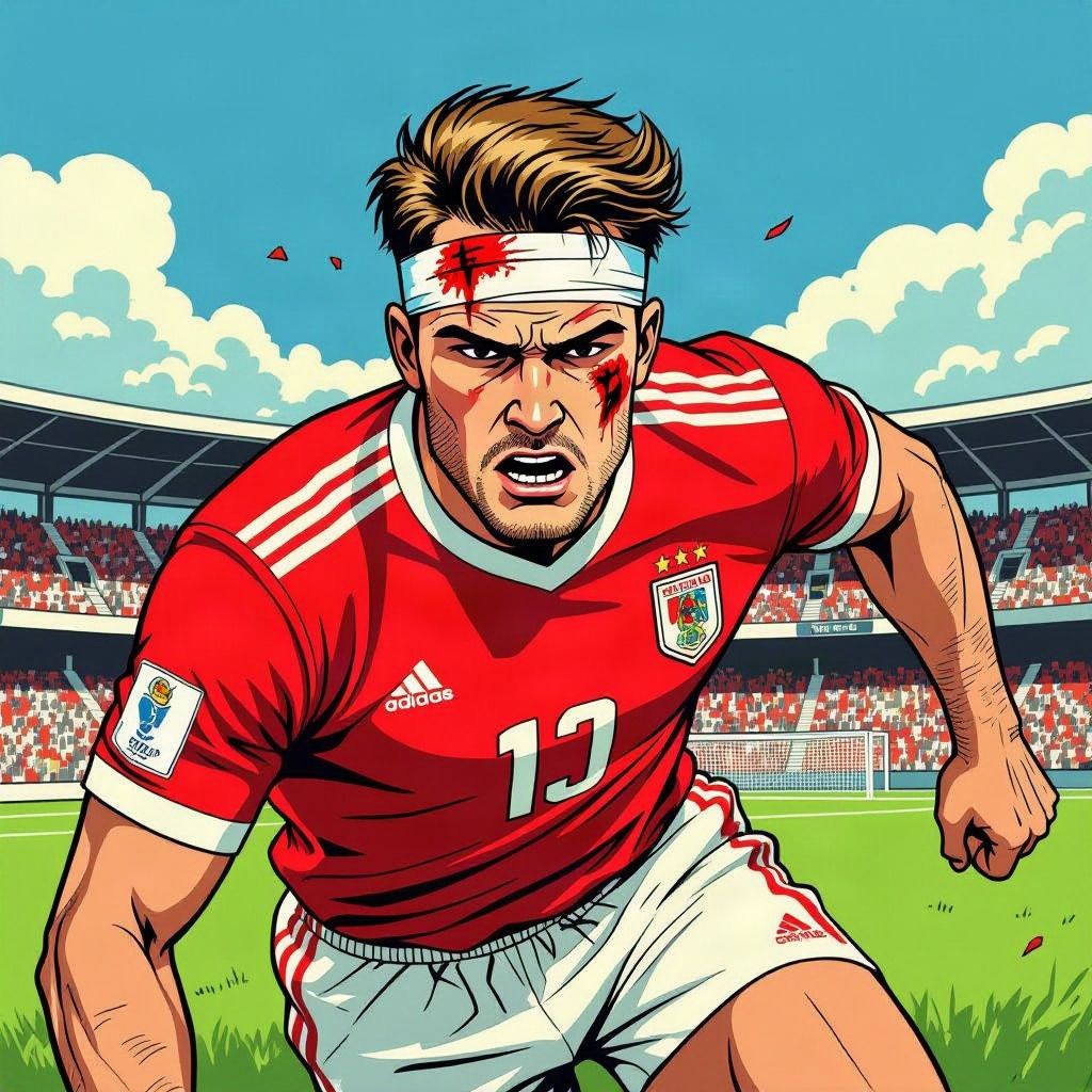 Spits Wout Weghorst kopt zich met een bebloed hoofd door de Europese strijd van FC Twente.