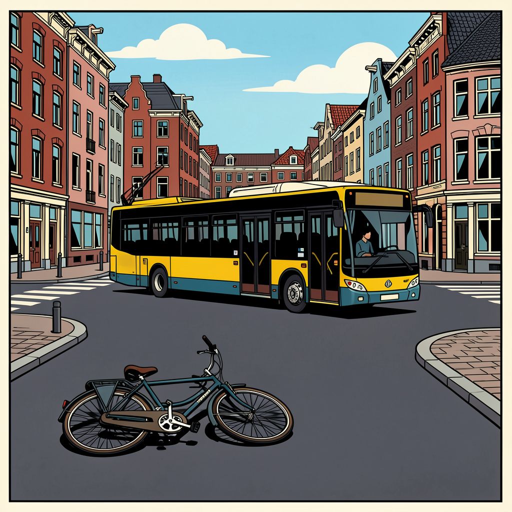 Een fatale botsing met een bus kost een Amsterdamse fietsster het leven.