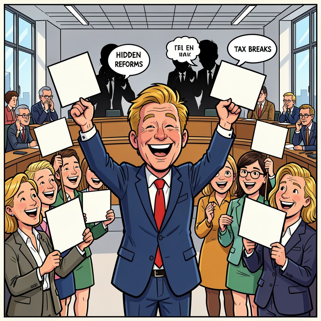 Jesse Klaver viert feest na het schrappen van miljardenbezuinigingen op onze sociale zekerheid.