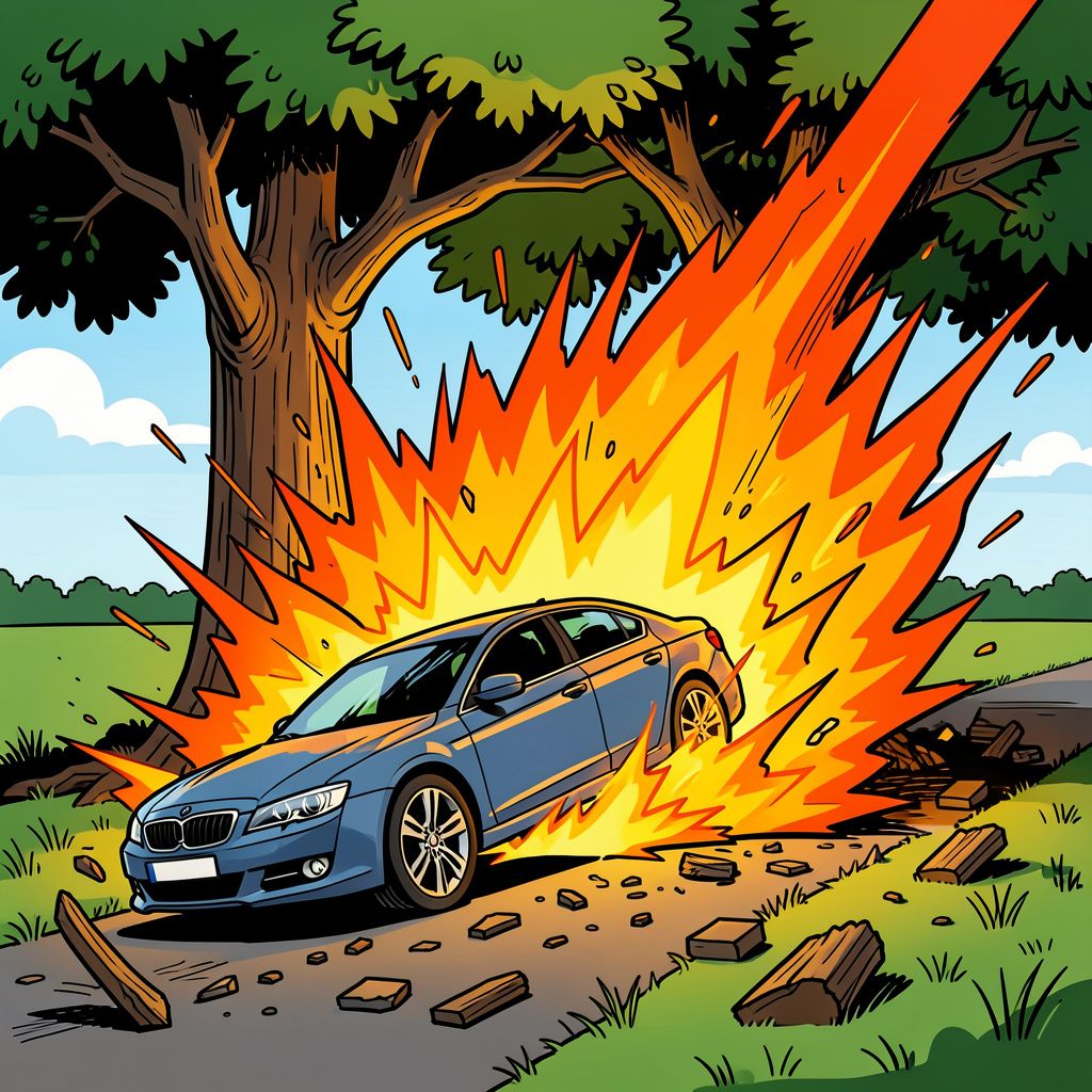 Een auto botst tegen een boom in Den Ham en verandert direct in een dodelijke vuurbal.