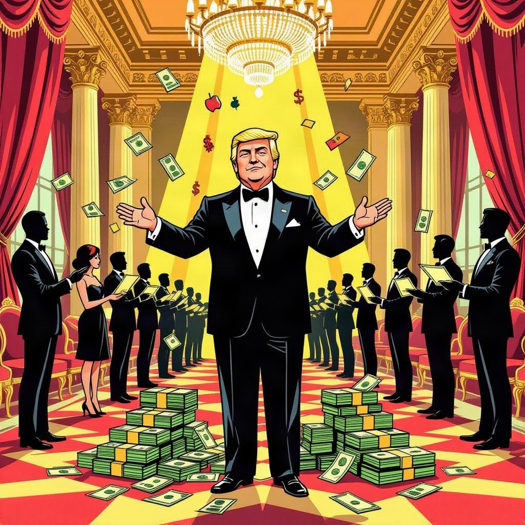 Grote techbedrijven betalen honderden miljoenen voor de nieuwe balzaal van Donald Trump.