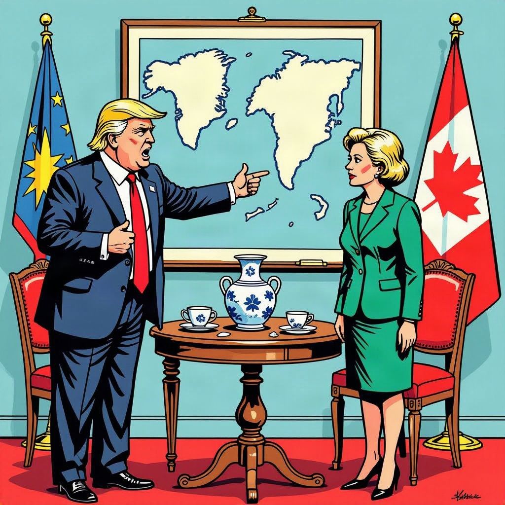 Donald Trump beschadigt het vertrouwen met Europa door ruzies over Groenland en Canada.